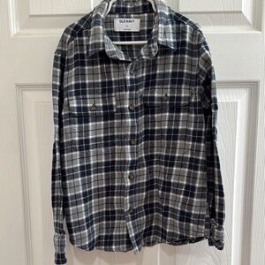 Old Navy Men's Blue Plaid Shirt